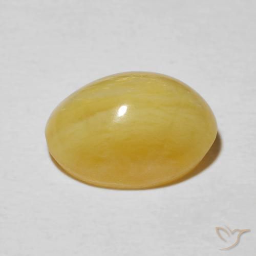 Cat's Eye Opal Gemstone in 12.5 x 9.4 mm Size for Sale, Cat's Eye Opal Stone in Goldenrod Yellow Color