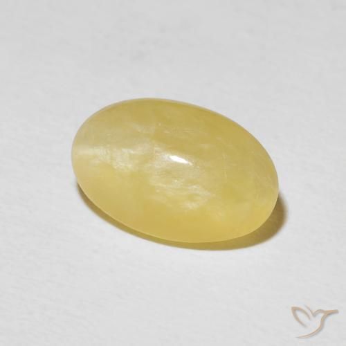 2.70 ct Yellow Cat's Eye Opal Stone, Natural Cat's Eye Opal in Oval Cabochon Shape for Sale