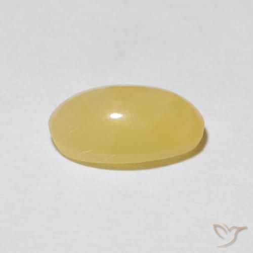 Cat's Eye Opal Gemstone in 12 x 8 mm (calibrated) Size for Sale, Cat's Eye Opal Stone in Pale Yellow Color