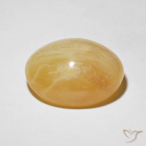 Cat's Eye Opal Gemstone in 20.5 x 15.7 mm Size for Sale, Cat's Eye Opal Stone in Medium Yellow Color