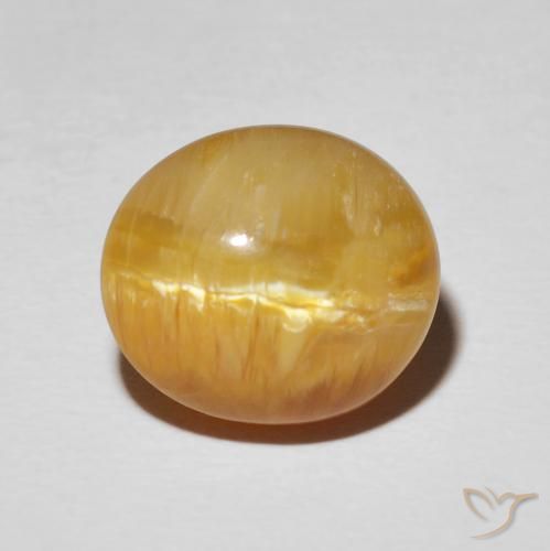 7.94ct Natural Golden-Brown Cat's Eye Opal, Oval, Opaque