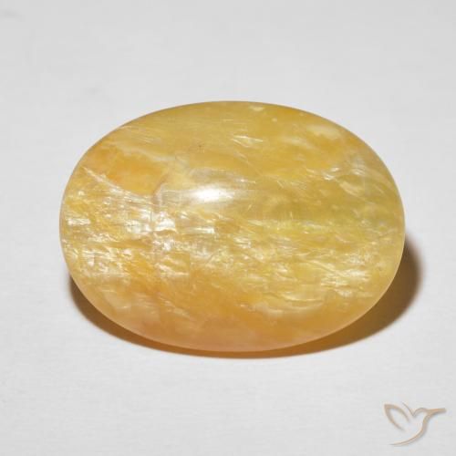 19.78ct Natural Medium Gold Cat's Eye Opal, Oval, Opaque