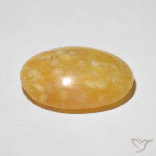 Cat's Eye Opal Gemstone in 23.7 x 17.3 mm Size for Sale, Cat's Eye Opal Stone in Medium Gold Color