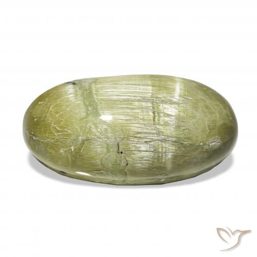 7.30ct Yellowish Green Cat's Eye Opal, Oval, Opaque