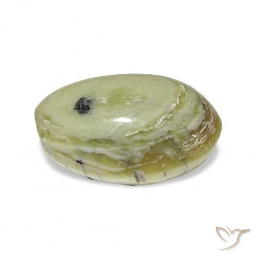 Cat's Eye Opal Gemstone in 12.1 x 8.6 mm Size for Sale, Cat's Eye Opal Stone in Yellowish Green Color