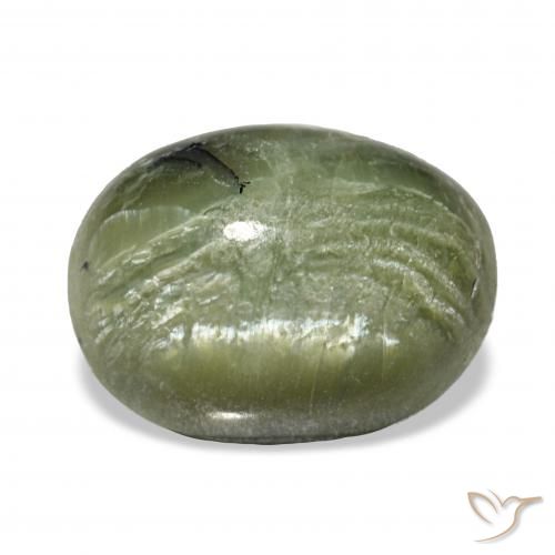 2.64ct Yellowish Green Cat's Eye Opal, Oval, Opaque