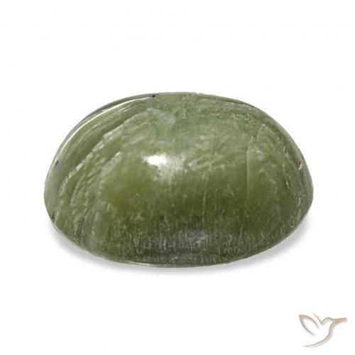 Cat's Eye Opal Gemstone in 10.8 x 8.1 mm Size for Sale, Cat's Eye Opal Stone in Yellowish Green Color