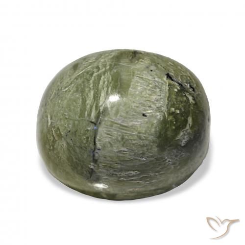 4.64ct Yellowish Green Cat's Eye Opal, Oval, Opaque