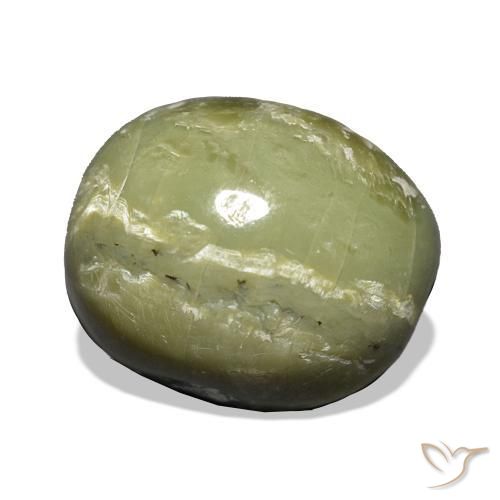 9.69 ct Green Cat's Eye Opal Stone, Natural Cat's Eye Opal in Cushion Cabochon Shape for Sale