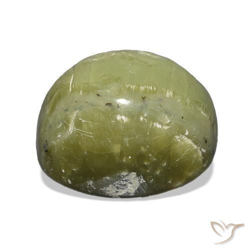 Cat's Eye Opal Gemstone in 13.8 x 11.2 mm Size for Sale, Cat's Eye Opal Stone in Yellowish Green Color