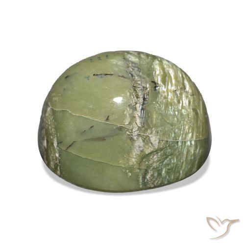 Cat's Eye Opal Gemstone in 12.6 x 11.2 mm Size for Sale, Cat's Eye Opal Stone in Earthy Green Color