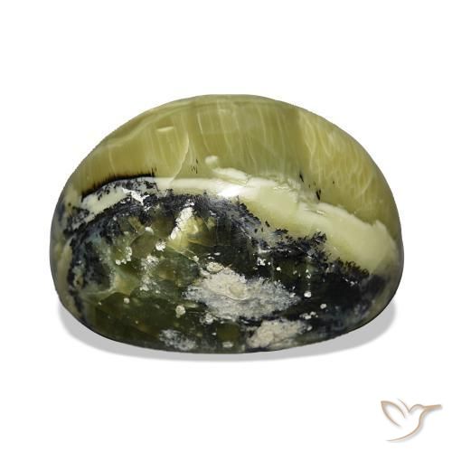 Cat's Eye Opal Gemstone in 18 x 13 mm (calibrated) Size for Sale, Cat's Eye Opal Stone in Yellowish Green Color