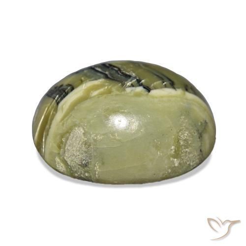 Cat's Eye Opal Gemstone in 14.8 x 12.1 mm Size for Sale, Cat's Eye Opal Stone in Yellowish Green Color