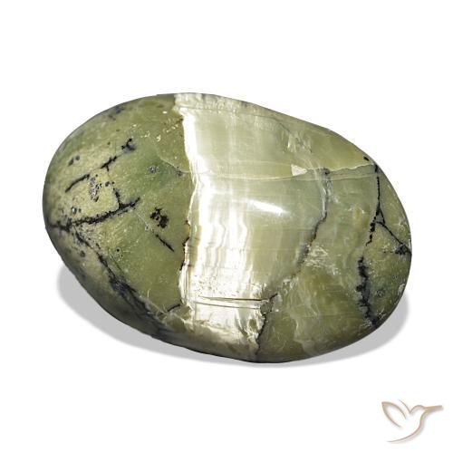 10.18 ct Green Cat's Eye Opal Stone, Natural Cat's Eye Opal in Oval Cabochon Shape for Sale