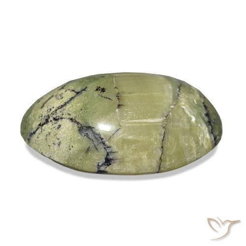 Cat's Eye Opal Gemstone in 20.1 x 13.2 mm Size for Sale, Cat's Eye Opal Stone in Yellowish Green Color