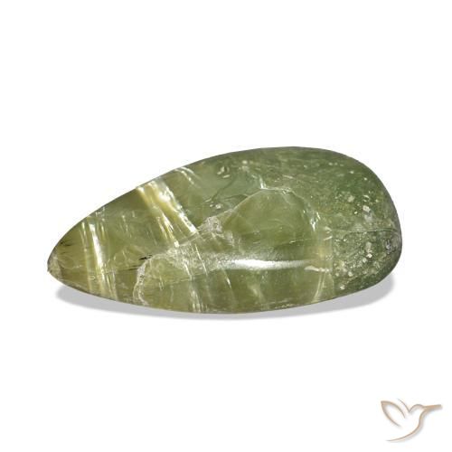 Cat's Eye Opal Gemstone in 14.3 x 8.6 mm Size for Sale, Cat's Eye Opal Stone in Earth Green Color