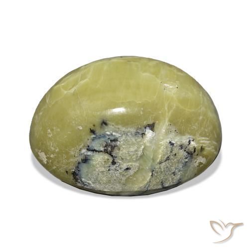 Cat's Eye Opal Gemstone in 16.8 x 12 mm Size for Sale, Cat's Eye Opal Stone in Warm Green Color