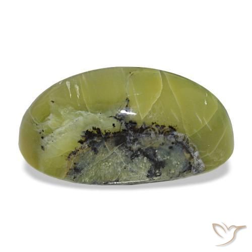 Cat's Eye Opal Gemstone in 18.1 x 9.8 mm Size for Sale, Cat's Eye Opal Stone in Yellowish Green Color