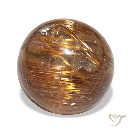 3.91ct Orange Cat'S Eye Rutile Quartz, Round, Translucent
