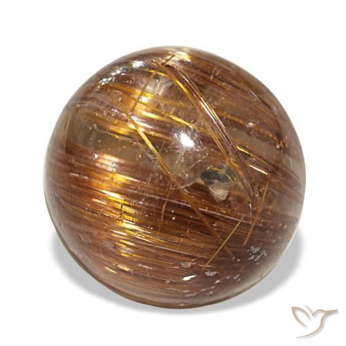 3.91 ct Orange Cat's Eye Rutile Quartz Stone, Natural Cat's Eye Rutile Quartz in Round Cabochon Shape for Sale