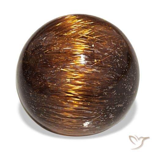 19.68ct Orange Cat'S Eye Rutile Quartz, Round, Opaque
