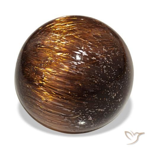 19.68 ct Orange Cat's Eye Rutile Quartz Stone, Natural Cat's Eye Rutile Quartz in Round Cabochon Shape for Sale