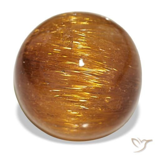 17.93ct Orange Cat'S Eye Rutile Quartz, Round, Opaque