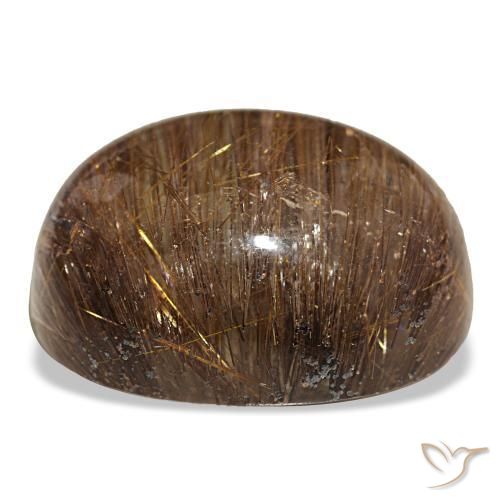 Cat's Eye Rutile Quartz Gemstone in 24.1 x 18.2 mm Size for Sale, Cat's Eye Rutile Quartz Stone in Deep Reddish Orange Color