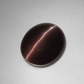 Cat's Eye Scapolite Gemstone in 12.9 x 10.7 mm Size for Sale, Cat's Eye Scapolite Stone in Dark Brown Color