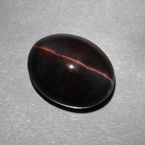 Cat's Eye Scapolite Gemstone in 14.6 x 11.5 mm Size for Sale, Cat's Eye Scapolite Stone in Dark Brown Color