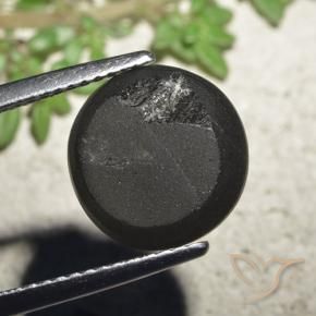 Cat's Eye Scapolite Gemstone in 11 mm (calibrated) Size for Sale, Cat's Eye Scapolite Stone in Black Color