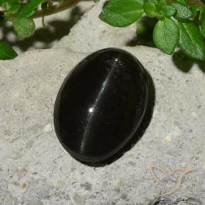 Cat's Eye Scapolite Gemstone in 12 x 8.6 mm Size for Sale, Cat's Eye Scapolite Stone in Black Color