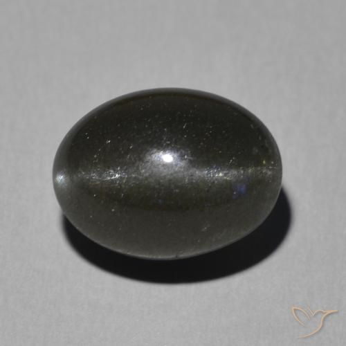 5.16ct Natural Black Cat's Eye Scapolite, Oval, Translucent