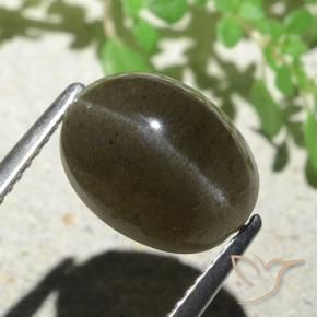 4.97 ct Brown Cat's Eye Scapolite Stone, Natural Cat's Eye Scapolite in Oval Cabochon Shape for Sale