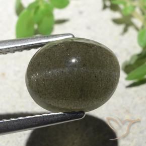 Cat's Eye Scapolite Gemstone in 10 x 8 mm (calibrated) Size for Sale, Cat's Eye Scapolite Stone in Medium Brown Color