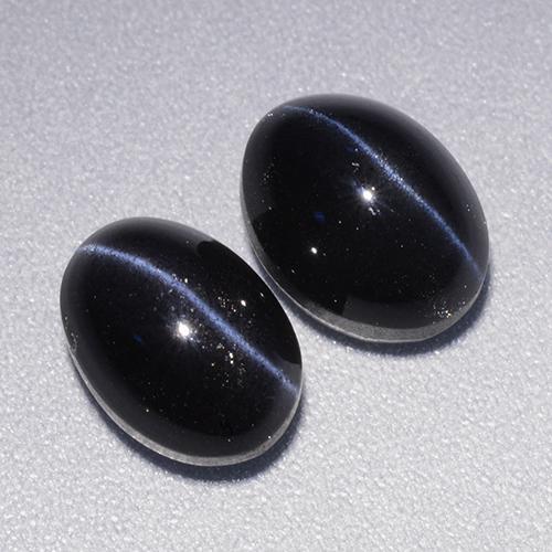 Cat's Eye Scapolite Gemstones in 8 x 6 mm (calibrated) Size for Sale, Cat's Eye Scapolite Stones in Black Color