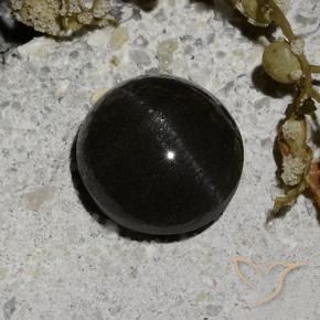 Cat's Eye Scapolite Gemstone in 7.5 mm (calibrated) Size for Sale, Cat's Eye Scapolite Stone in Black Color