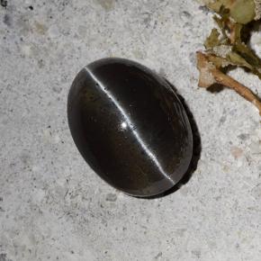 2.30 ct Black Cat's Eye Scapolite Stone, Natural Cat's Eye Scapolite in Oval Cabochon Shape for Sale