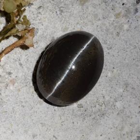 Cat's Eye Scapolite Gemstone in 9 x 7 mm (calibrated) Size for Sale, Cat's Eye Scapolite Stone in Black Color