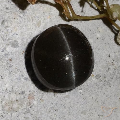 Cat's Eye Scapolite Gemstone in 7.5 mm (calibrated) Size for Sale, Cat's Eye Scapolite Stone in Black Color