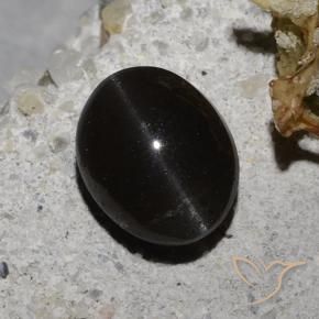 Cat's Eye Scapolite Gemstone in 8.4 x 6.9 mm Size for Sale, Cat's Eye Scapolite Stone in Black Color