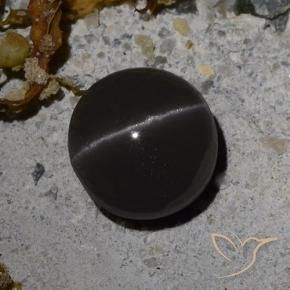 Cat's Eye Scapolite Gemstone in 8.5 mm (calibrated) Size for Sale, Cat's Eye Scapolite Stone in Black Color