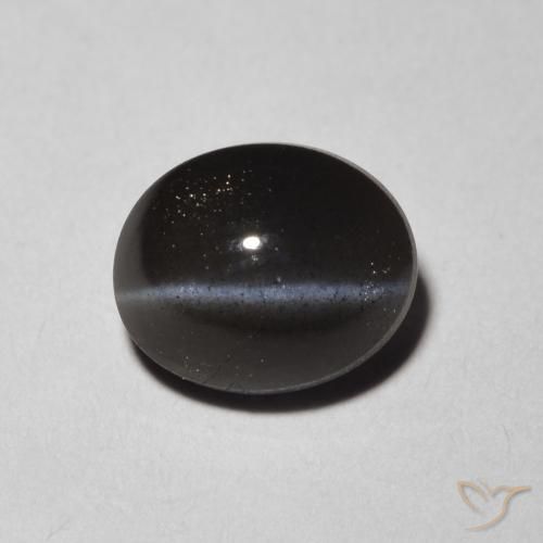1.47ct Natural Black Cat's Eye Scapolite, Oval, Translucent