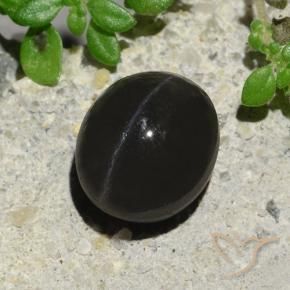 2.94 ct Black Cat's Eye Scapolite Stone, Natural Cat's Eye Scapolite in Oval Cabochon Shape for Sale