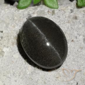 Cat's Eye Scapolite Gemstone in 8.8 x 6.5 mm Size for Sale, Cat's Eye Scapolite Stone in Black Color