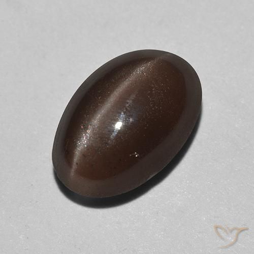 2.12 ct Brown Cat's Eye Scapolite Stone, Natural Cat's Eye Scapolite in Oval Cabochon Shape for Sale
