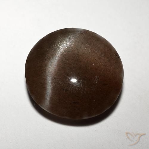 3.10 ct Brown Cat's Eye Scapolite Stone, Natural Cat's Eye Scapolite in Round Cabochon Shape for Sale