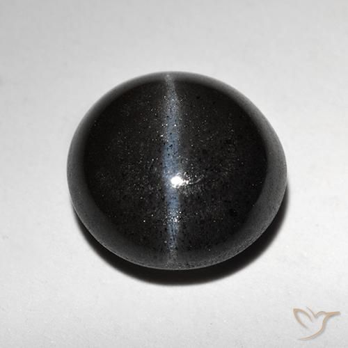 Oeil de chat Scapolite Tour en damier des États-Unis 2,87 ct, dimension 8,7mm, pureté Translucide, pierre gemme naturelle Non traité, 1 pièce Oeil de chat Scapolite de couleur Noire, dureté Mohs de 5.5 à 6, Photo A
