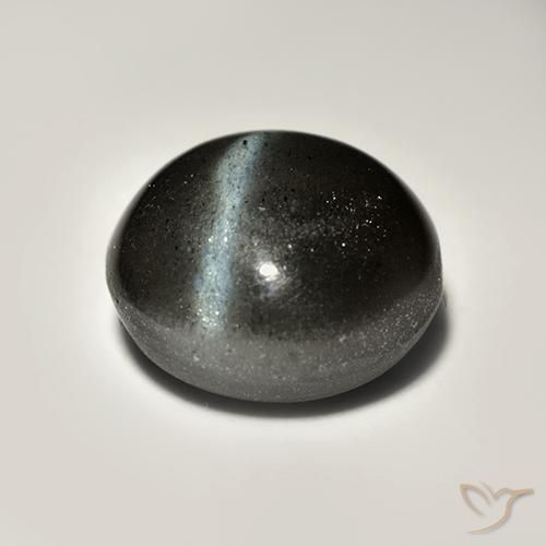 Cat's Eye Scapolite Gemstone in 8.5 mm (calibrated) Size for Sale, Cat's Eye Scapolite Stone in Black Color