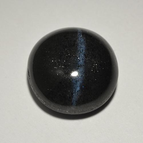 Black Cat's Eye Scapolite Gem - 4.2ct Round Cabochon (ID: 518711)